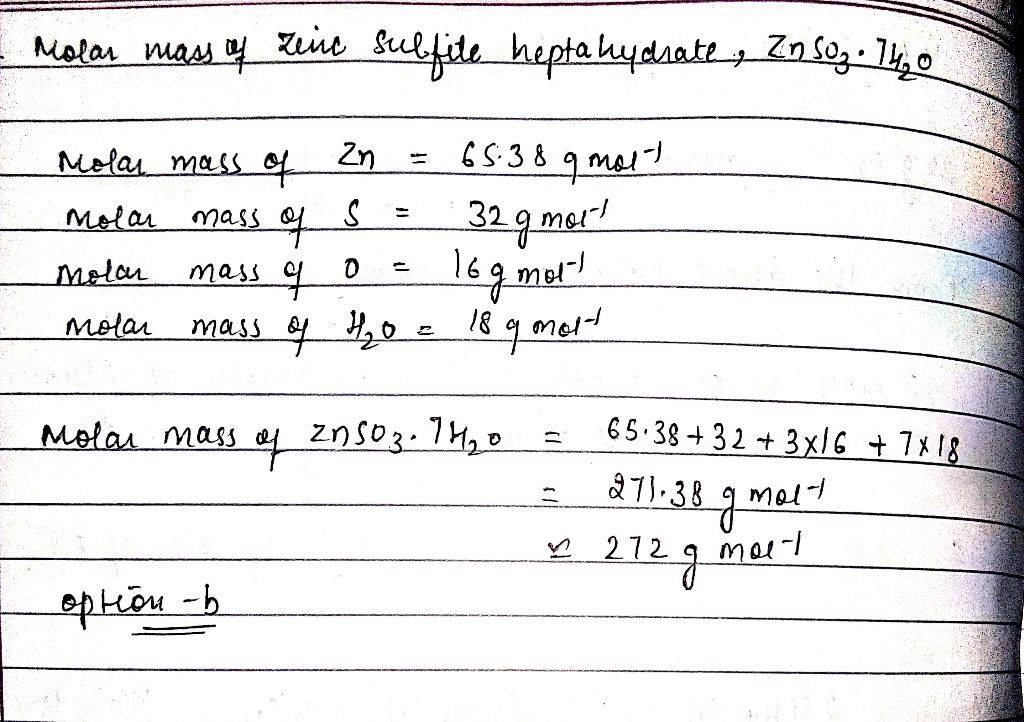 Molar mass of zinc oxalate