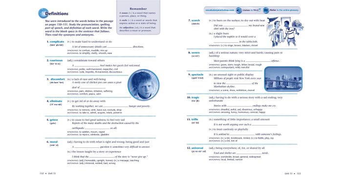 Vocabulary workshop unit 5 answers level e